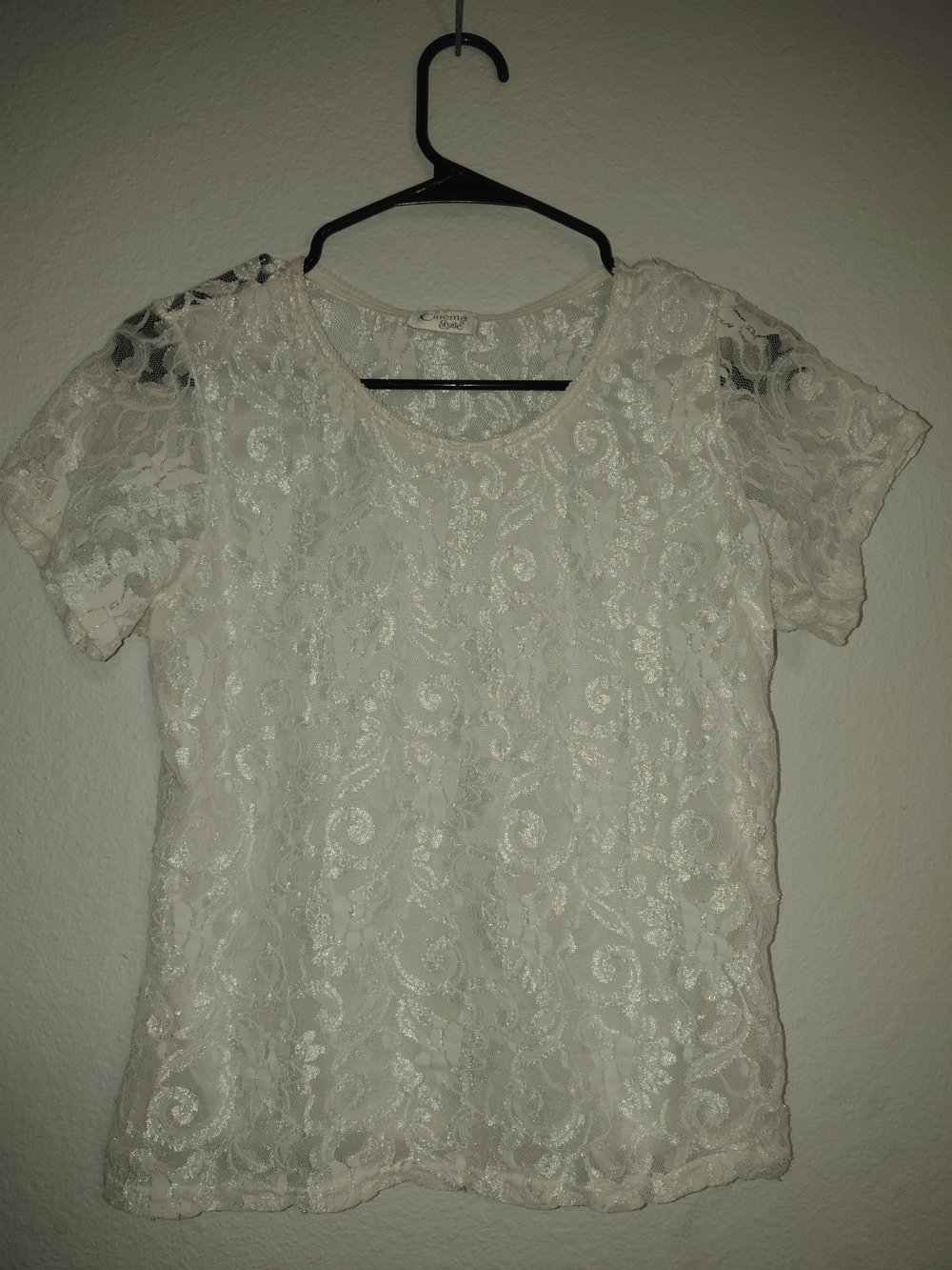 Vintage White Lace Short Sleeve Tee
